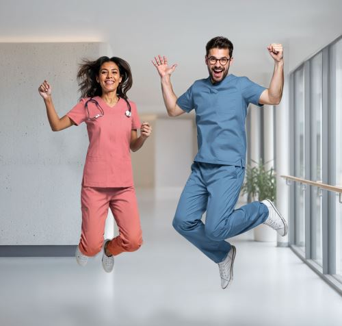 KI-Paar-rosa bleu-Sprung-Flur Fenster